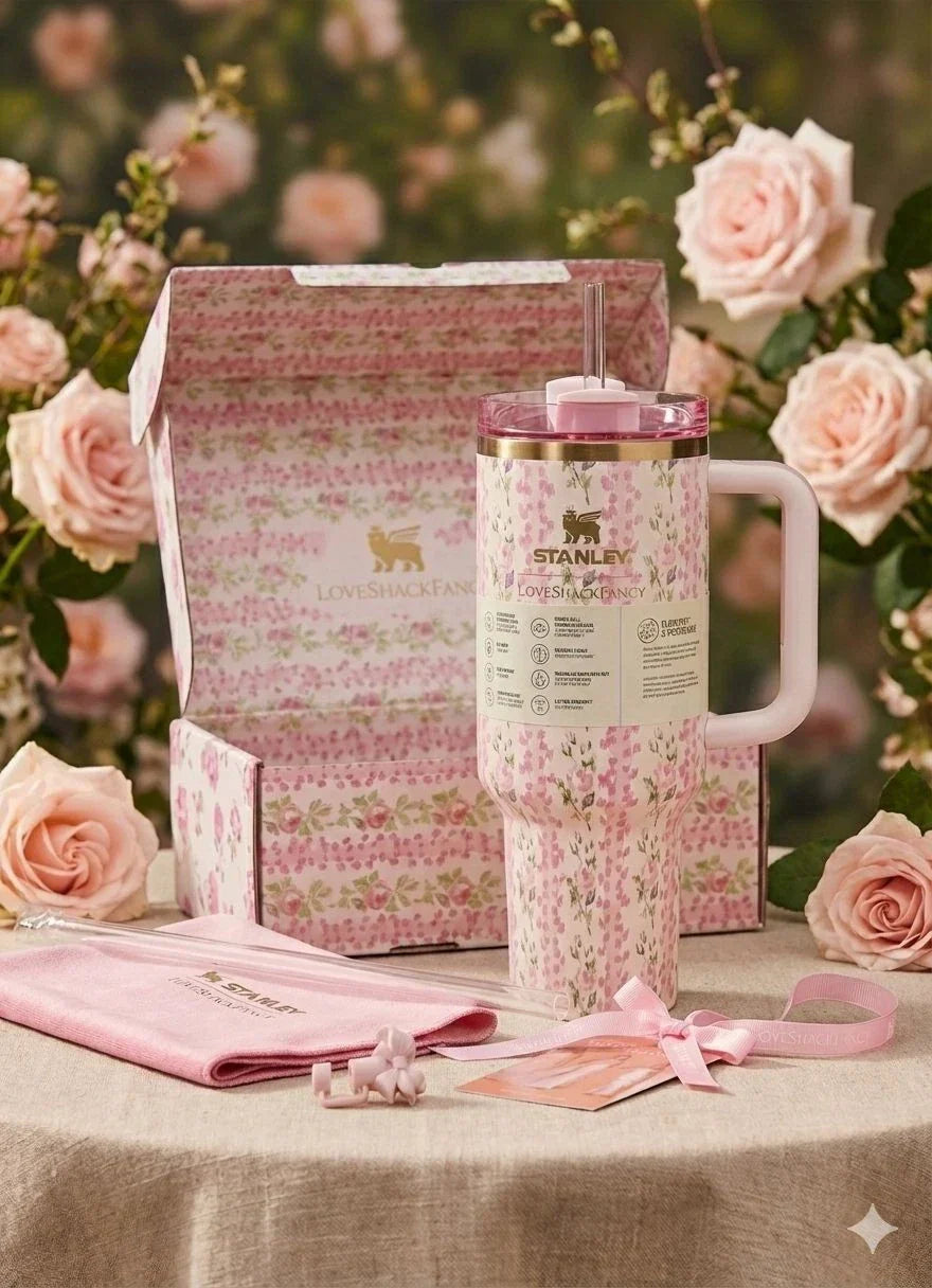 The STANLEY FLORAL PINK 40 oz Tumbler
